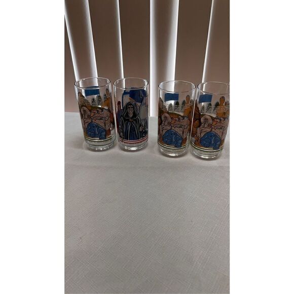 STAR WAR RETUN OF THE JEDI VINTAGE GLASSES BURGER KING SET OF 4 - Picture 6 of 11